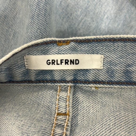 GRLFRND Helena High Rise Straight Leg Distressed Jeans Light Wash Button Fly 26 - Picture 7 of 8